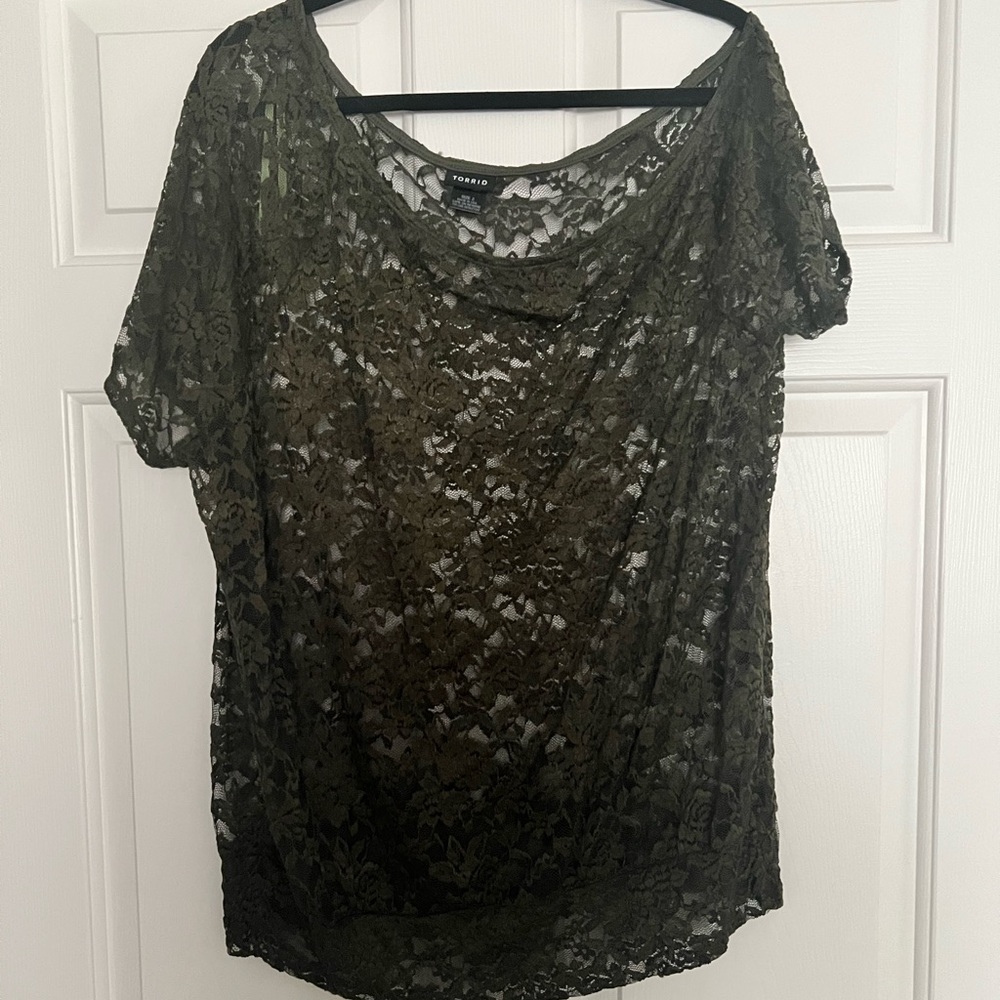 Green lace shirt